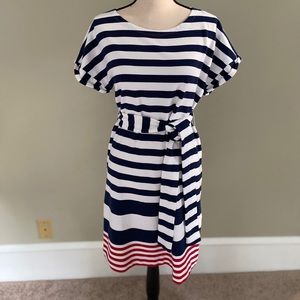 Vineyard Vines sea striped tie front dress